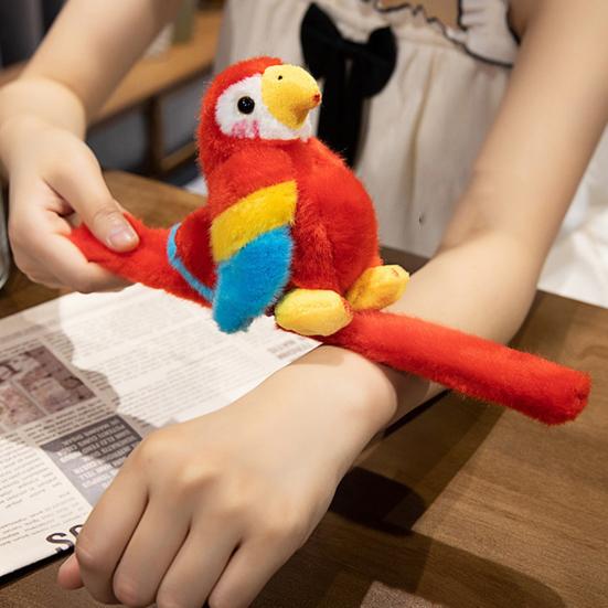 Plush Parrot Slap Bracelet Swan Dolls Tag Patch Toy Accessory Fun Stuffed Animal Plush Toys for Party Decorations