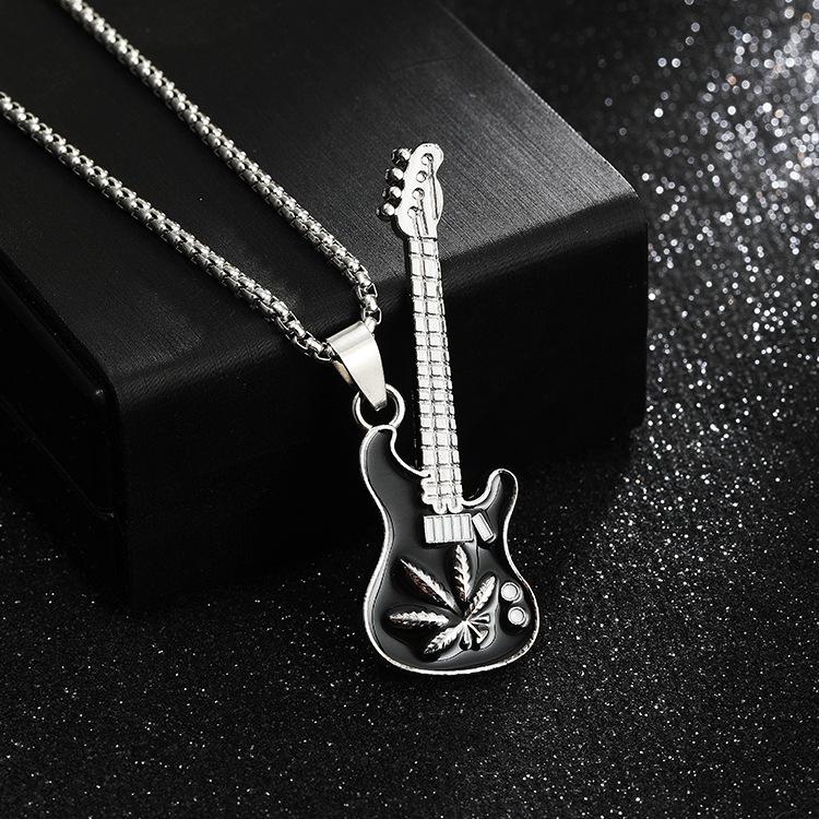Erkek Hip-Hop Titanyum Çelik Rock Müzik Kolye