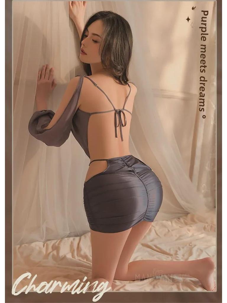 Manyan Deep V Sexy Lingerie: Goddess Nightclub Secretary Suit