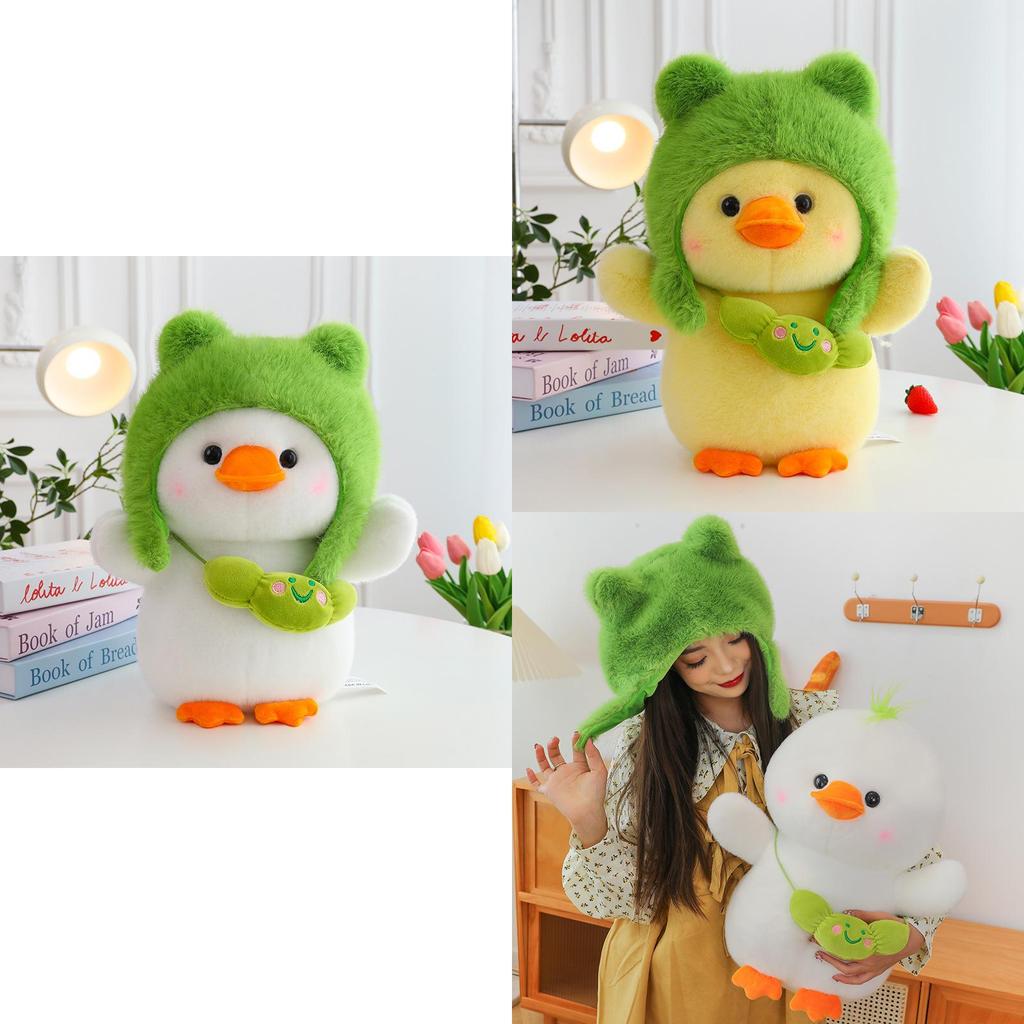 Cute Plush Duck Toy Transformed Duck Doll With Hat Duck Pillow Children Girls Birthday Gift