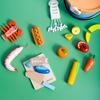 Wooden Pretend Play Children Toys Fruit Vegetable Cutting Set for Girl Kitchen Food Play Imitation Game Montessori Education Toy