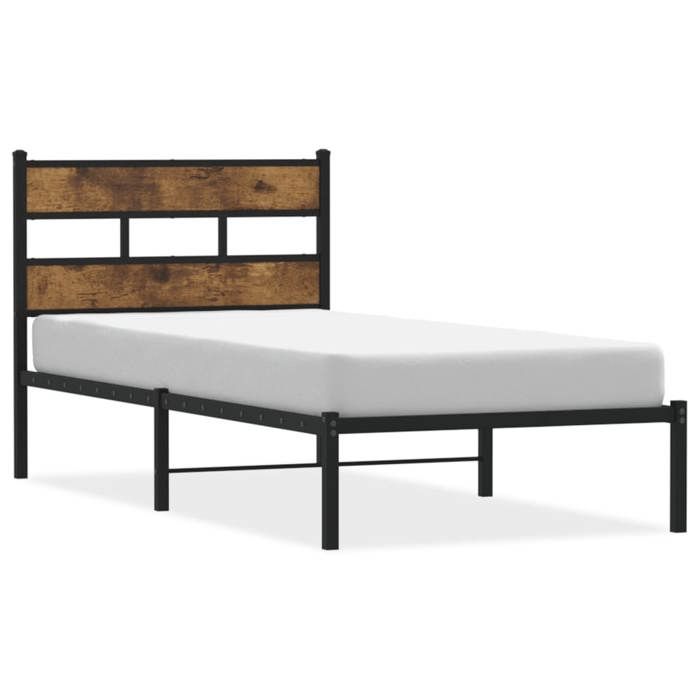 VidaXL Cadre de lit en métal sans matelas chêne fumé 90x200 cm 4017046