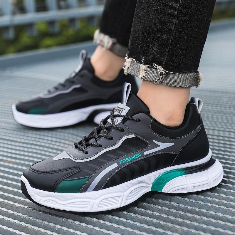 Men's Lightweight Running Shoes Korean Style Trendy Dad Sneakers Soft Sole Non-Slip Casual Athletic.