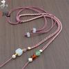 Hand-Woven Adjustable Dzi Bead Pendant Necklace Cord for DIY Jewelry Lanyard