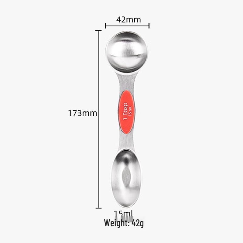 Magnetic Stainless Steel Double-Ended Measuring Spoon Set for Coffee, Baking, and Seasoning