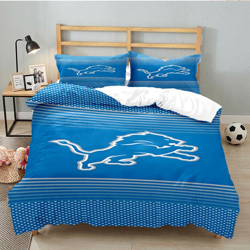Lions Team 3pcs Bedding Set,Including 1pc Duvet Cover And 2pcs Pillowcases Perfect Gift for Christmas,Ideal for Bedroom, Dormitory
