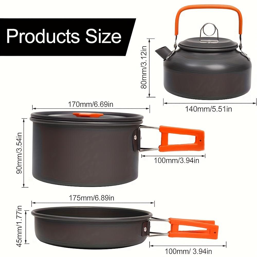 Camping Cookware Kit Foldable Outdoor Cooking Utensils Hard Alumina Save Space Equipment Heat-Resistance For 2-3 People Picnic