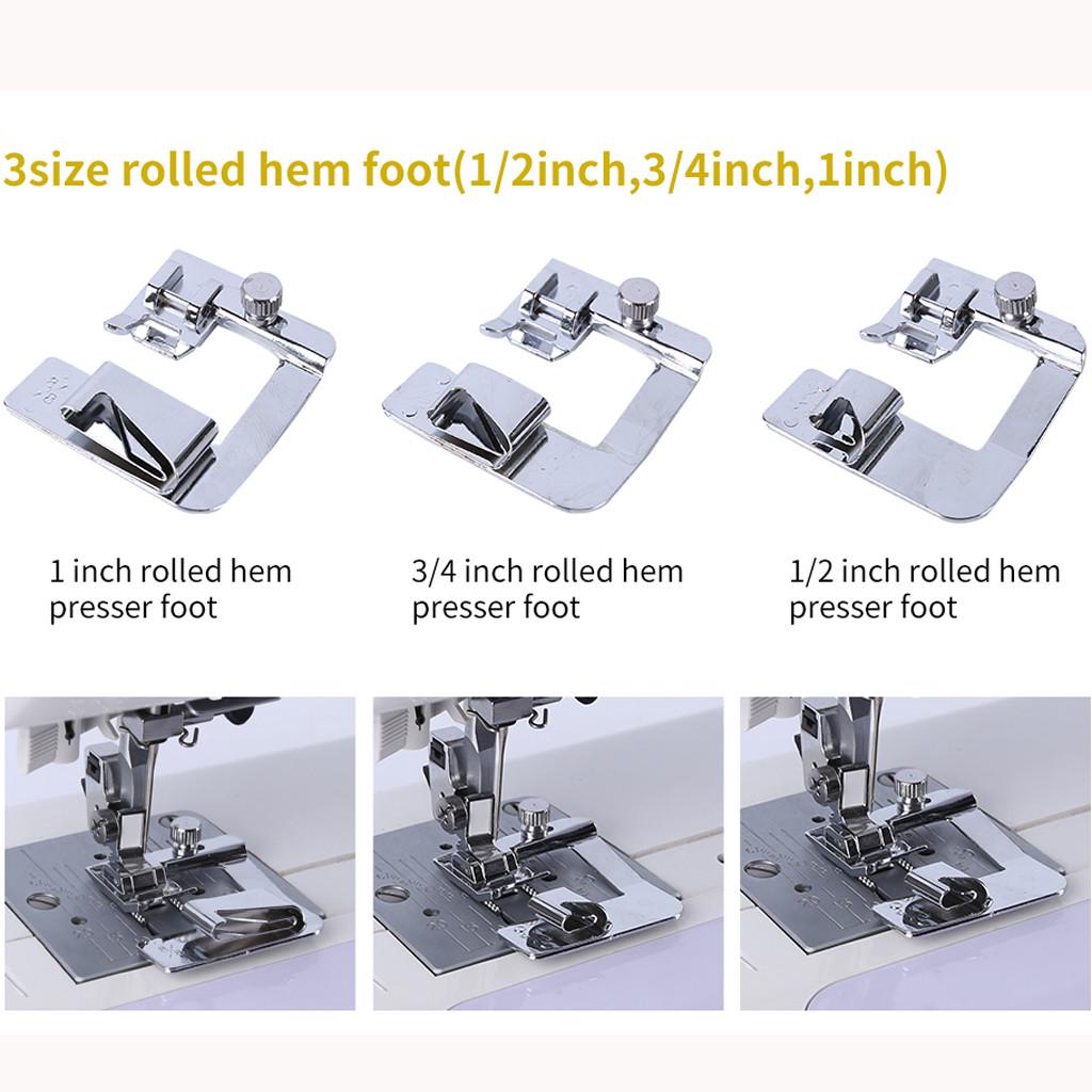 Buy 9PC Rolled Hem Pressure Foot Sewing Machine For Singer Brother Low
