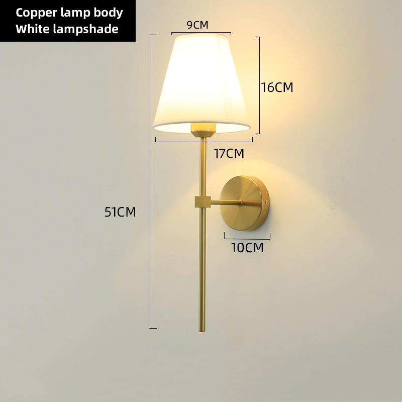 E27 American fabric wall lamp simple hotel room interior decor lighting living room corridor aisle bedroom bedside wall light