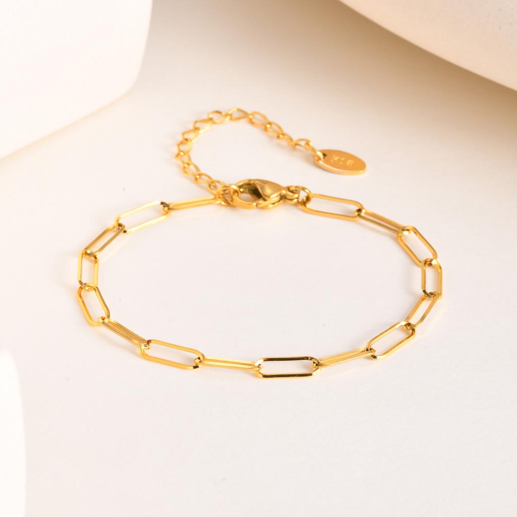 3.5mm Minimalist Stainless Steel Square Cable Chain Bracelets for Women,Female Gold Color Charm Bracelets Jewelry Brithday Gift