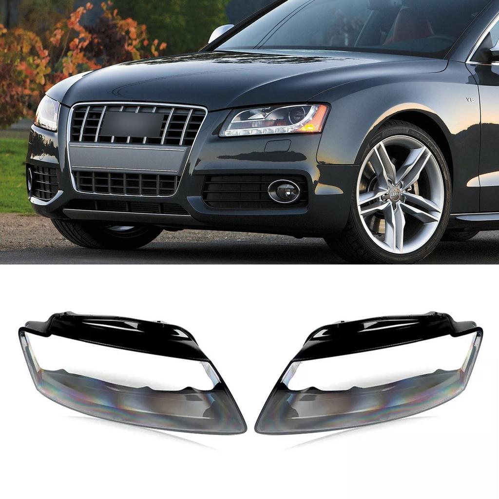 2PCS Headlight Headlamp Lens Cover Shell 8T0941029 8T0941030 For A5 S5 RS5 2008-2012
