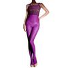 Sexy Women 8D 912Pin Thin Lace Maid Bodysuit Elastic Tights Oil Glossy Shiny Kiss Lip Jumpsuit Shaping Leotard Crotchless