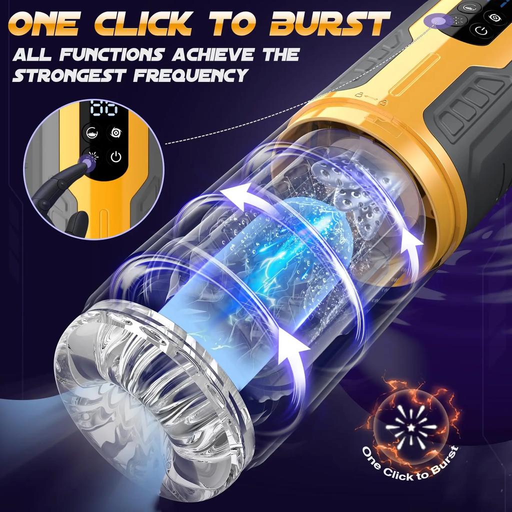 Automatic Male Masturbator 7 Thrusting Rotating Modes Mastubator Cup Electric Sucking Telescopic Cup Penis Stroker Men Sex Toy