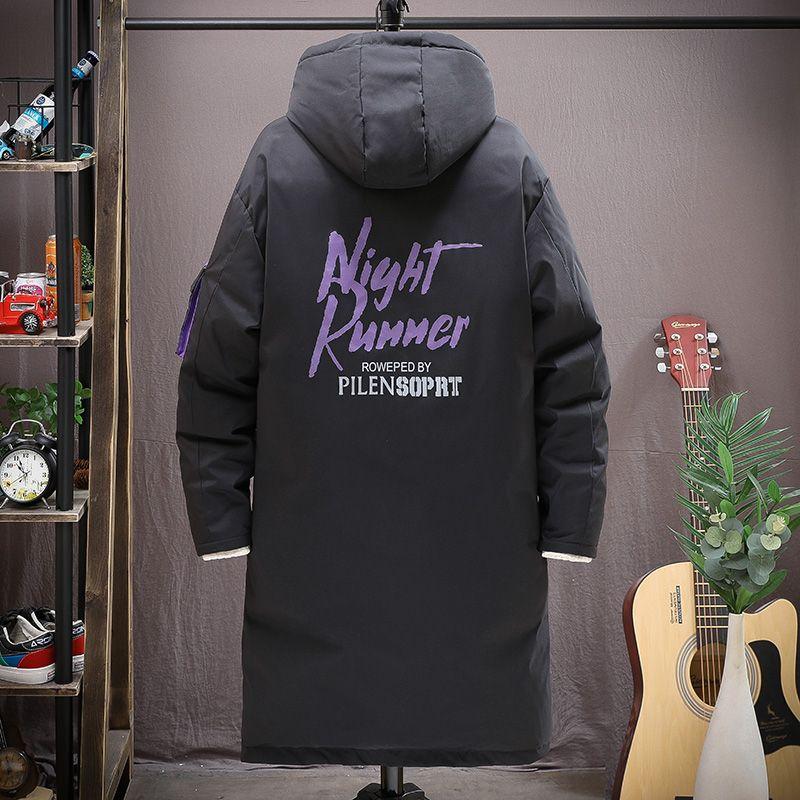 Padded-on Men's Medium and Long Thickened Down Cotton-padded Clothes, Winter Cotton-padded Jackets, Men's Jackets.