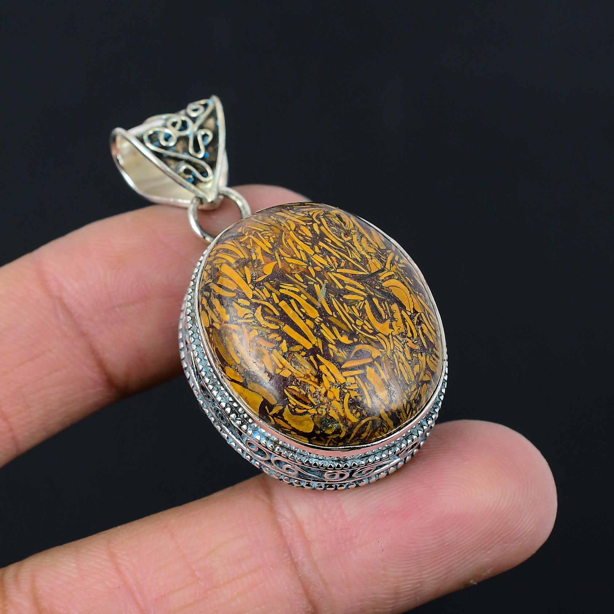 Friendship Day Sale Natural Mariam Jasper Pendant Jewelry 925 Sterling Silver