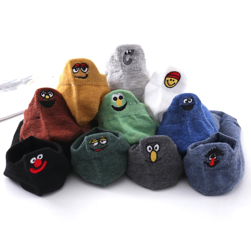 

10 пар в упаковке, мужские короткие носки до щиколотки из хлопка с вышитым рисунком, забавные счастливые кавайные носки для пар Calcetines One Size
