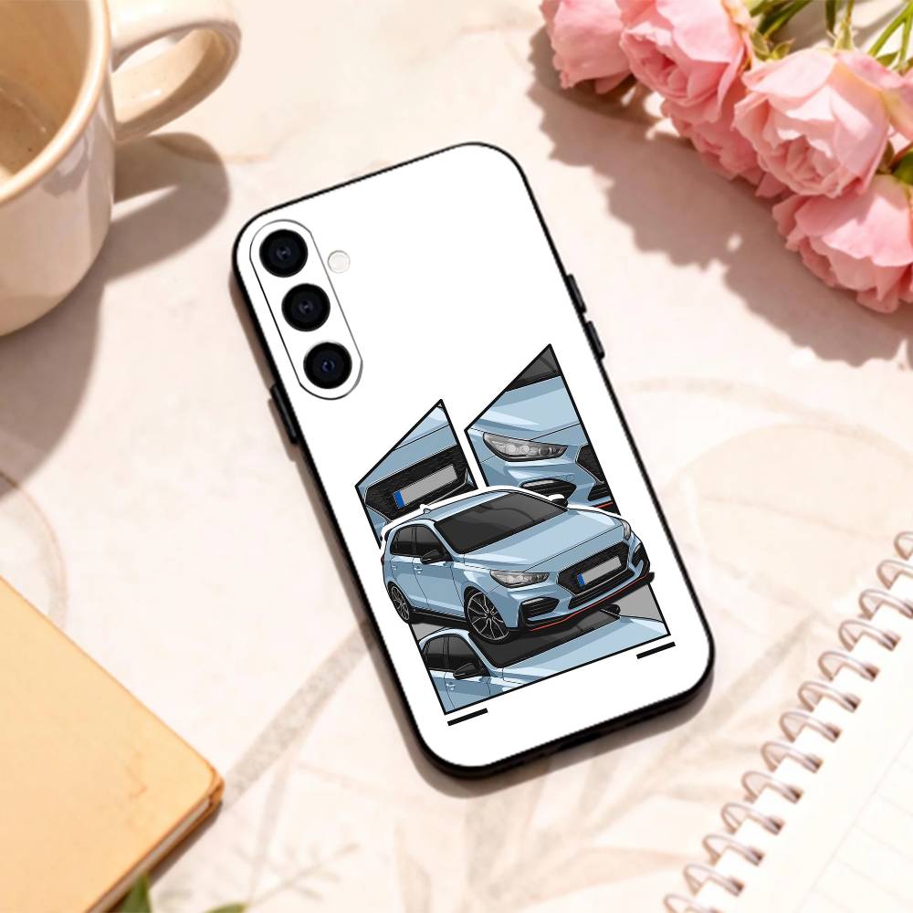 Etui na telefon samochodowy I20N I30N P-Pocket Rocket do Samsung Galaxy A73, A72, A71, A70, A53, A52, A51 i innych, miękka, czarna skorupa