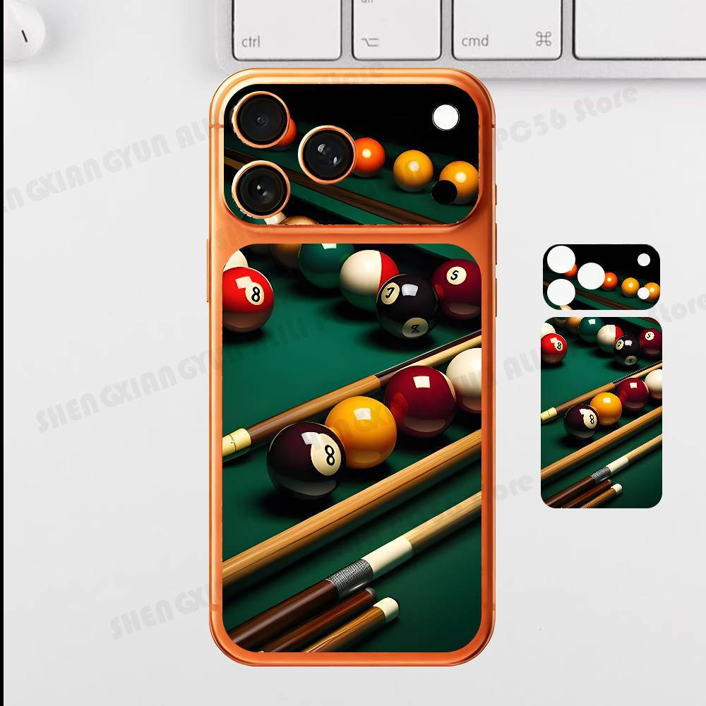 Sport Billiards Plain Decal Skin For IPhone17 Pro ProMax Back Film Cover Wrap Anti-scratch Durable Sticker