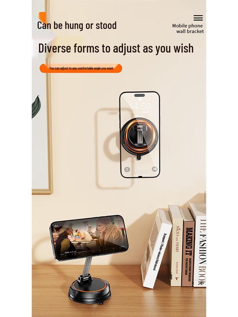 Foldable Magnetic Car Phone Mount with Strong Suction Cup – Adjustable, Easy Installation for Anywhere Attachment