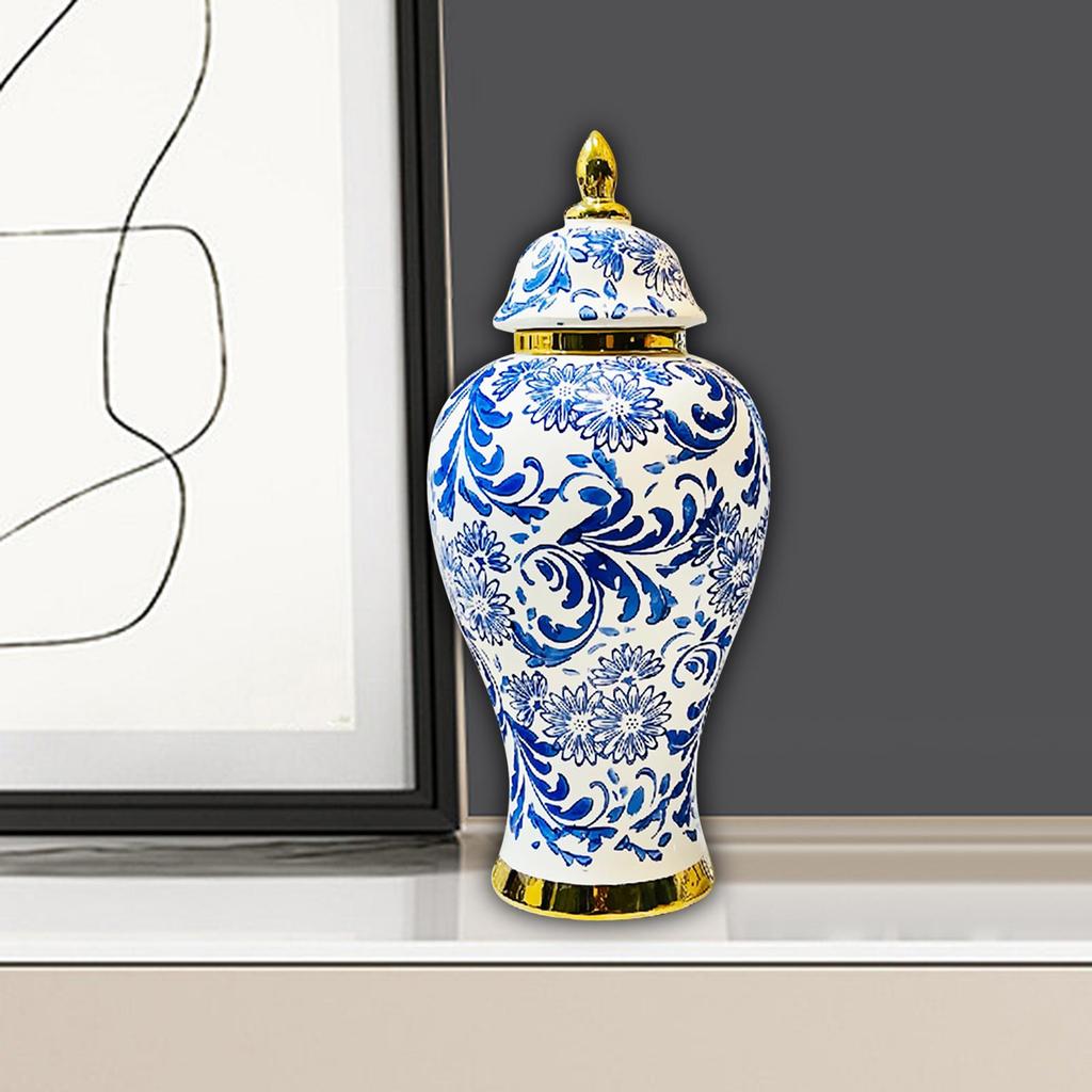 Ceramic Vase Porcelain Ginger Jar for Storage Tank Flower Arrangement Office M