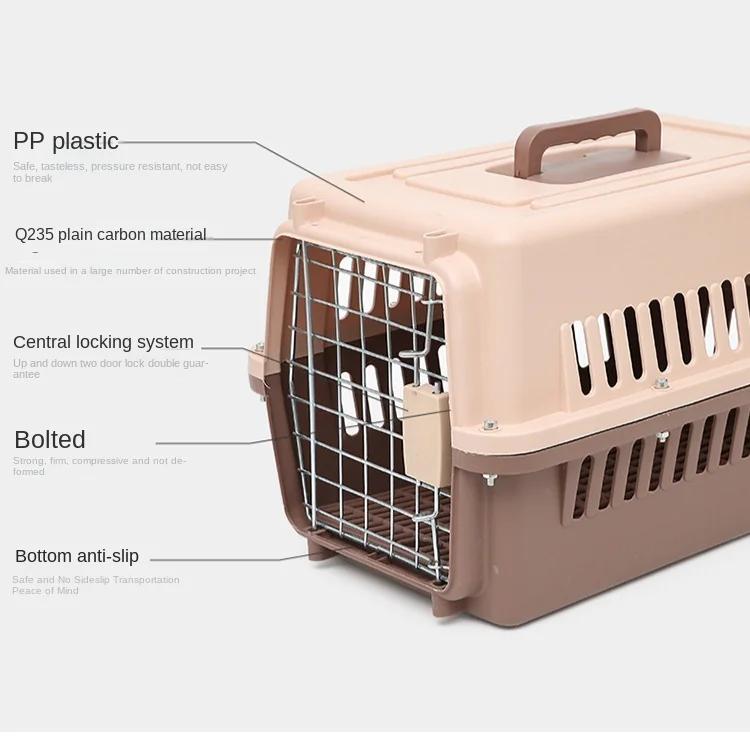 Grande cage en plastique pour chatGrande cage pour animaux de compagnie aérienneBoîte d'expédition pour chatFournitures portables pour animaux de compagnie en extérieur