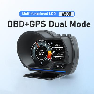 OBD2+GPS Smart Gauge Mehrere Alarme Digitaler Kilometerzähler Fehlerdiagnose Löschen Zeit Geschwindigkeitsmesser Turbo Drehzahlmesser Auto Head-Up Display