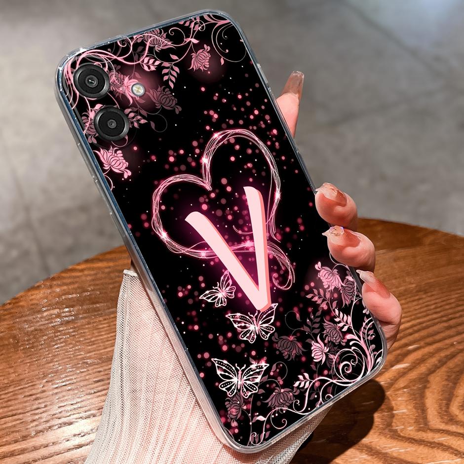 Phone Case For Samsung Galaxy A06 A07 4G 5G Cute Butterfly Letter Clear Silicone Protective Cover For SamsungGalaxyA06 A07 Funda