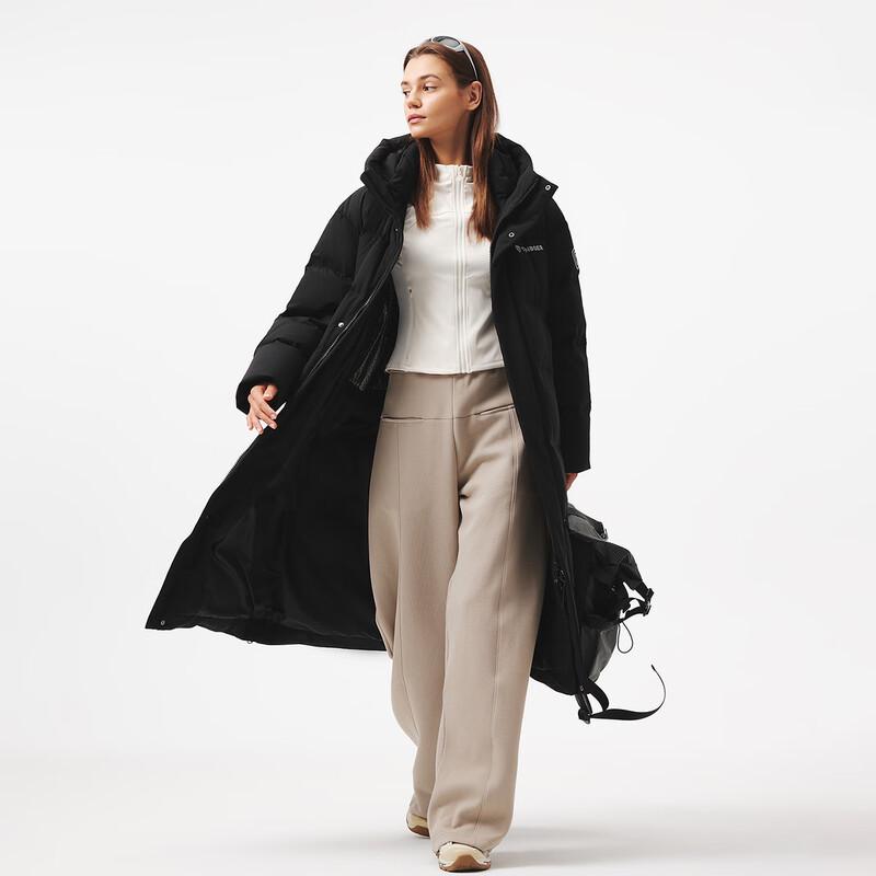 Tanboer Unisex Long Hooded Sporty Casual Down Jacket