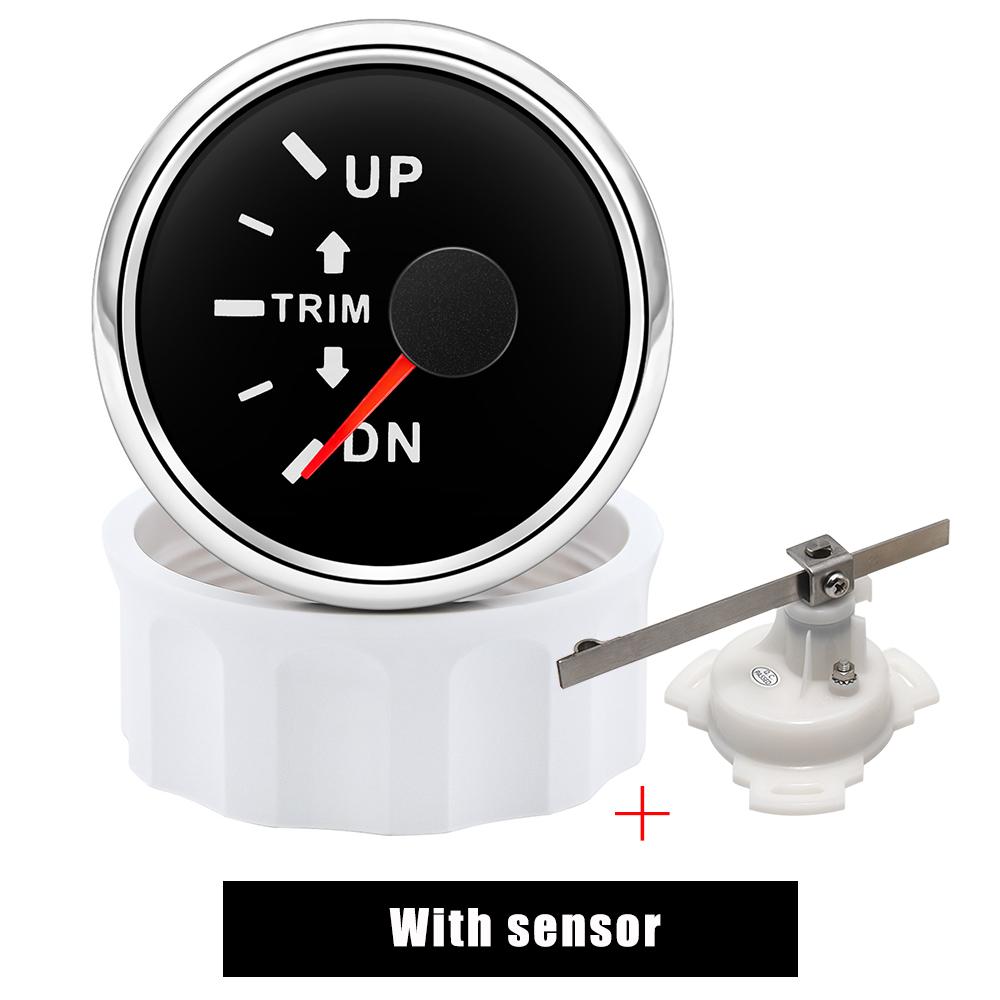 0-190 Ohm 52mm UP-DN Right Side Trim Meter Waterproof Trim Gauge with Red Backlight Stainless Steel Bezel Car Accessories