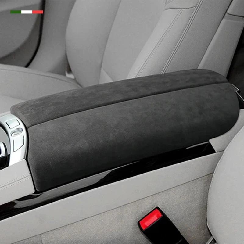 For BMW 7 Series 2009 2010 2011 2012 2013 2014 2015 Car Armrest Lid Box Cover Alcantara Suede Protective Pad Panel Accessories