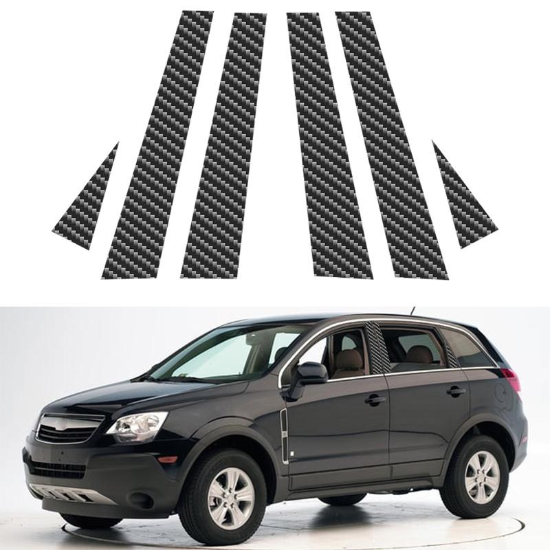 6pcs Carbon Fiber Car Window Pillar Posts Trim Cover Fit For Chevrolet Captiva Sport 2006-2010 Car Stickers