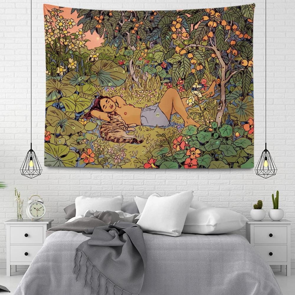 

Декоративный гобелен «Красавица и чудовище» для домашнего декора стен, офиса, гостиной, гобелена 100x75cm