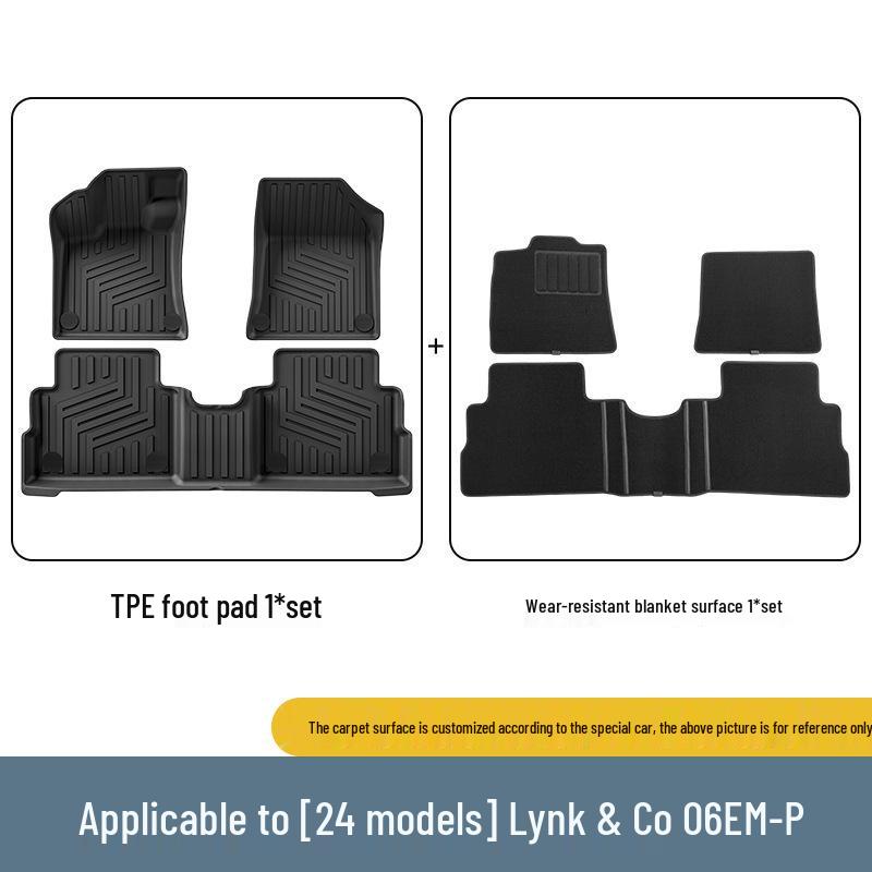 Custom TPE Car Mats for Lynk & Co 06em-p: Covers 24 Models with Trunk & Backrest Mats