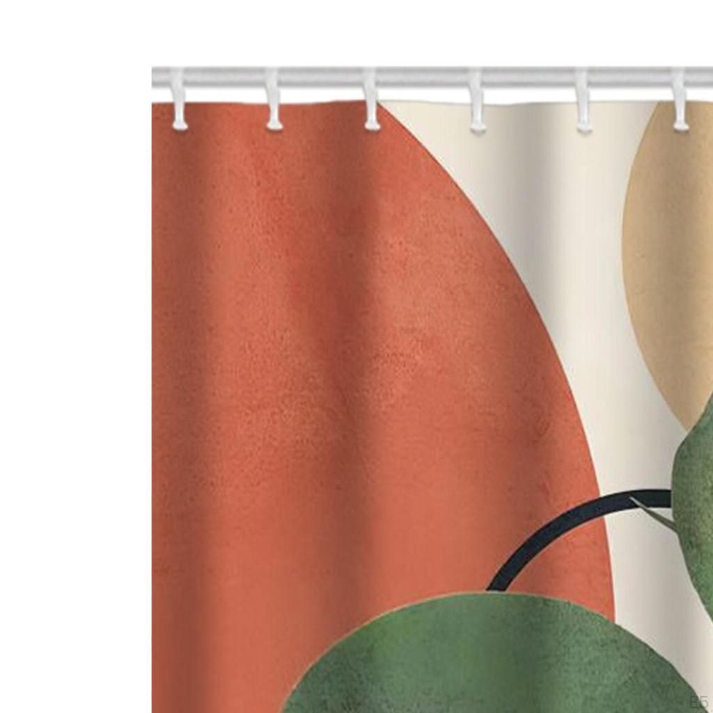 Shower Curtain Decoration Polyester Fiber W 71 x H Washable Abstract Drying Modern Bath Curtains