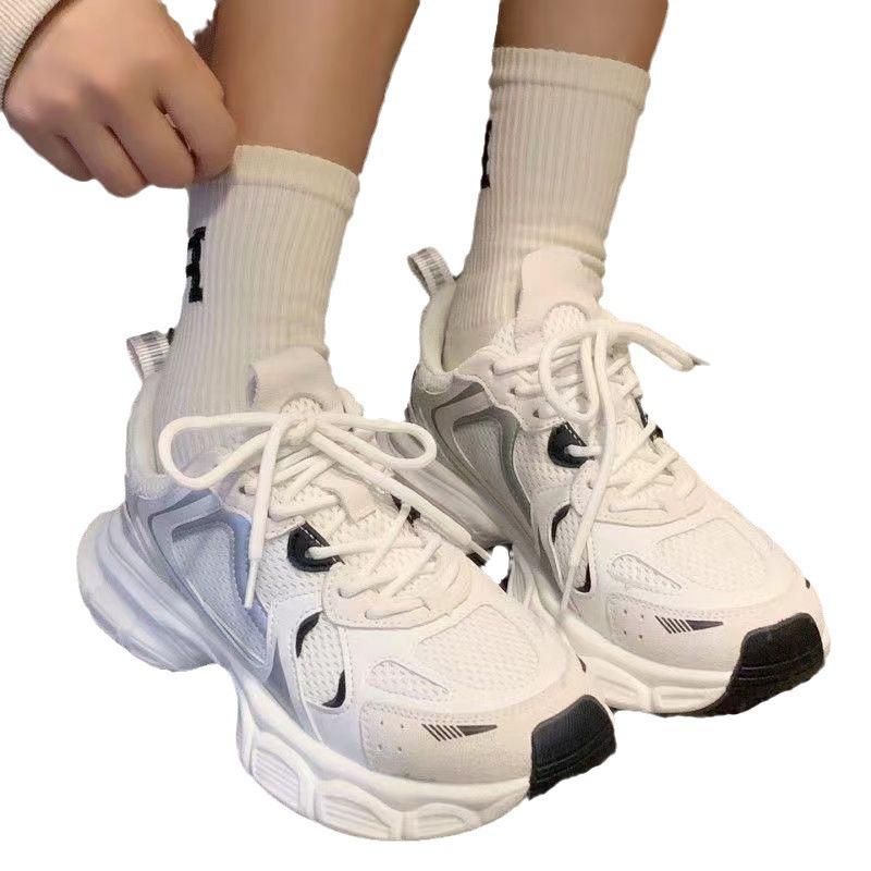 Dad Shoes Women's Mesh Casual Running Sneakers Women's Versatile Thick-soled Breathable Shoes Tide D-4