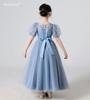 Kayiyasu Long Dress for Puff Perfect for Piano Flower Girl Kindergarten Entrance Junior Ages Girls, Children's Dress, Sleeves, Recitals, Performances,