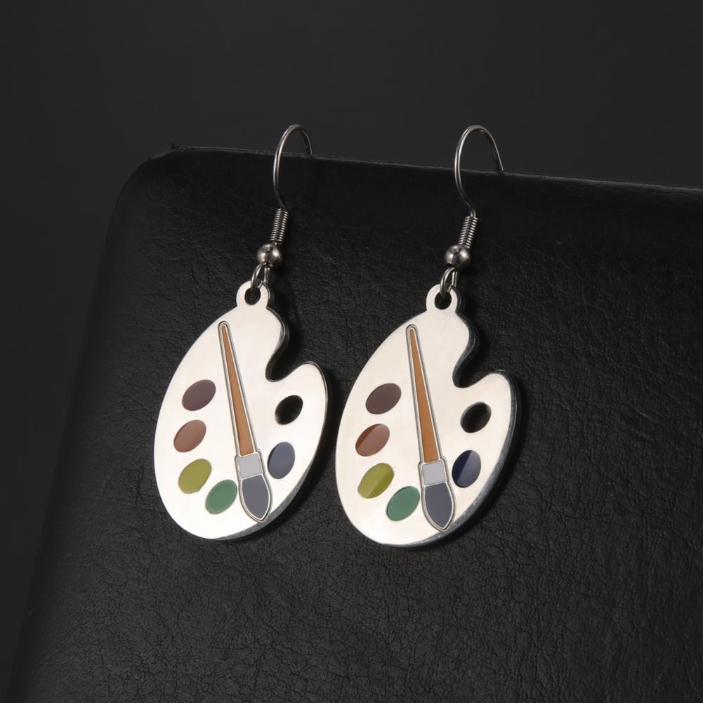 Cazador Color Palette Drop Earrings for Women Art Stainless Steel Jewelry 2026 Dangle Earring Trend Mother Gift Party