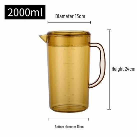 Acrylic High-Temperature Resistant Pitcher - Large Capacity Cold Water and Juice Jug for Home, Restaurant, or Bar