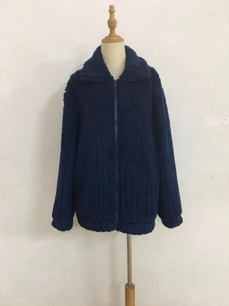 2024 Women's Fur Plush Short Coat Cardigan Autumn Winter Lapel Style