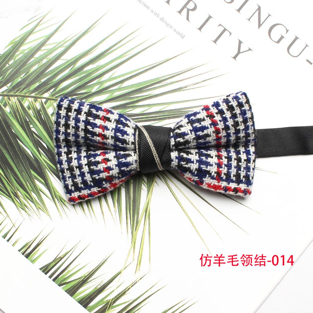 Herren Imitatwolle Hochzeit Moderator Trauzeuge Fliege, Lässige einfarbige Business Fliege