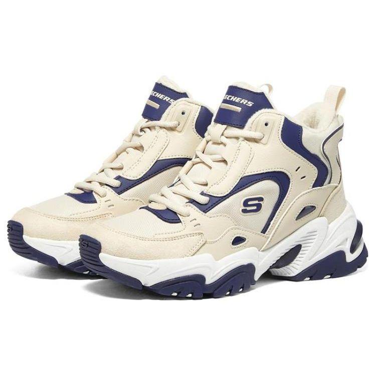 Skechers Stamina V2 Leather Fabric Comfortable Versatile Mid-Top Dad Shoes Women Sneakers 167270-NTNV
