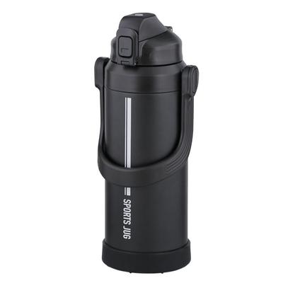 Double Stainless Steel Sports Jug Water Bottle for Cold Storage Only Black 2.2L NQ-0321