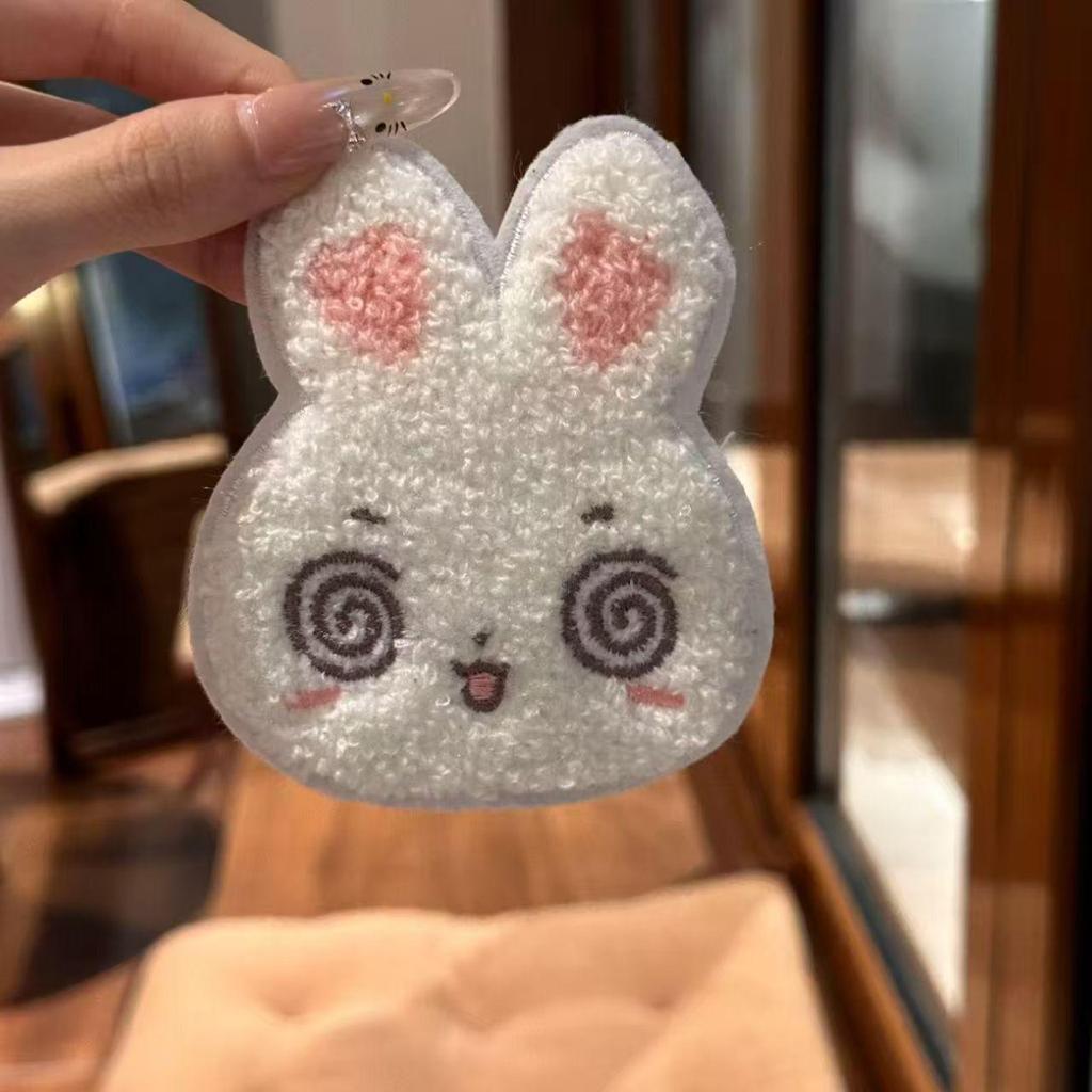Sweet Japanese Cartoon Plush Rabbit and Melody Pig Hair Sticker