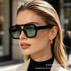 European and American sunglasses women's retro double beam sunglasses Internet celebrities street shooting thin glasses light luxury high-end accessor