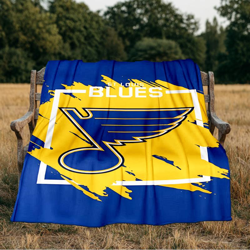 Louis Blues Hockey Team Blanket Flannel Throw for Sofa, Indoor, Camping, Living Room, Office, Chair, And Bed Soft Birthday Gift