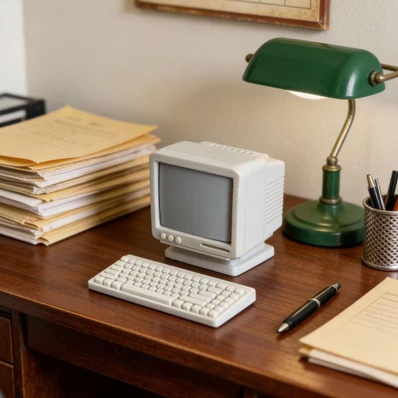 12 Scale Traditional Desktop Computer Model For Miniature Room Arrangements Constructed From Safe