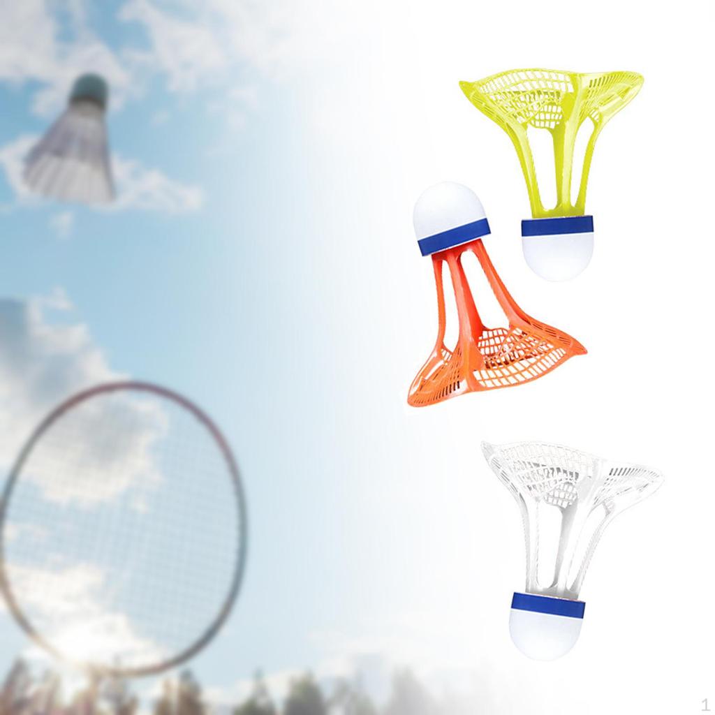 3 Pieces Windproof Badminton Shuttlecocks High Speed Training Balls for Parks