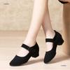 New black square dance shoes women's mid-heel soft-soled mother dance shoes adult four-season dance shoes old north cloth shoes