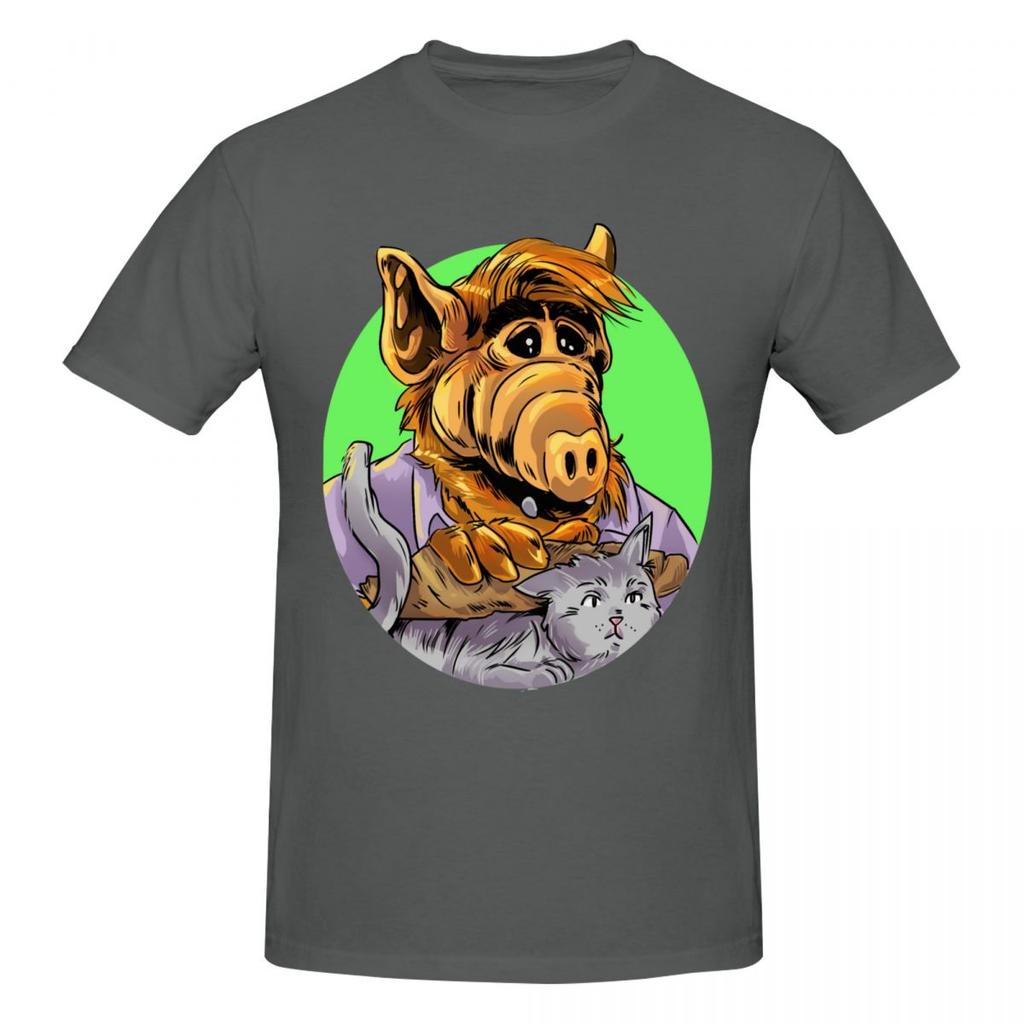 Unisex Funny Alf Eat Cat Trendy T Shirt Vintage Cotton Crewneck Unisex Tshirt