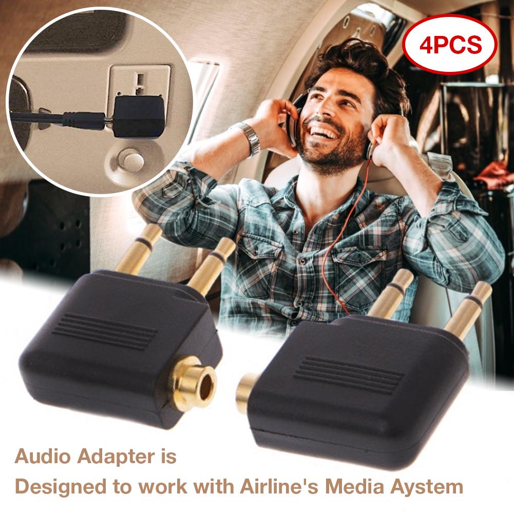 Buy 4PCS/Set Aviation Headset Jack Adapter 3.5 Male Female Airline